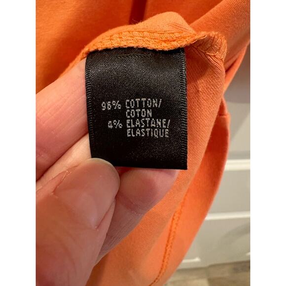 Lafayette 148 New York Square Neck Cotton Top 3/4 Sleeves Size: Medium Orange - Picture 7 of 7